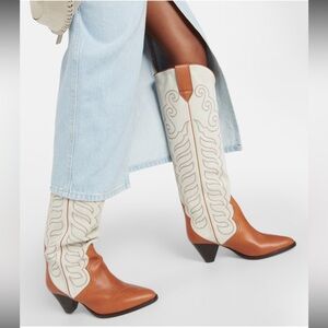 Isabel Marant Tan and Cream Western Liela Boots US 11